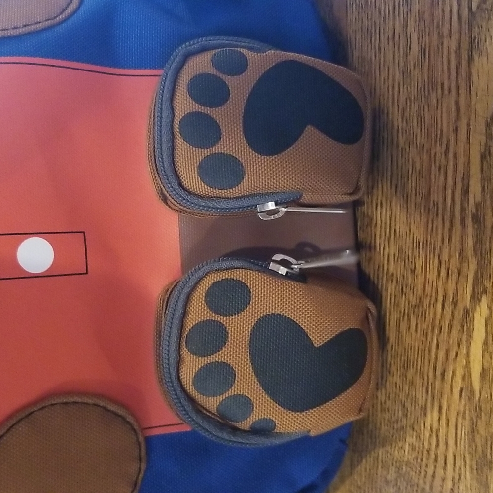 L.L. Bean Blue and Brown Kids Bear Backpack - Picture 3 of 5